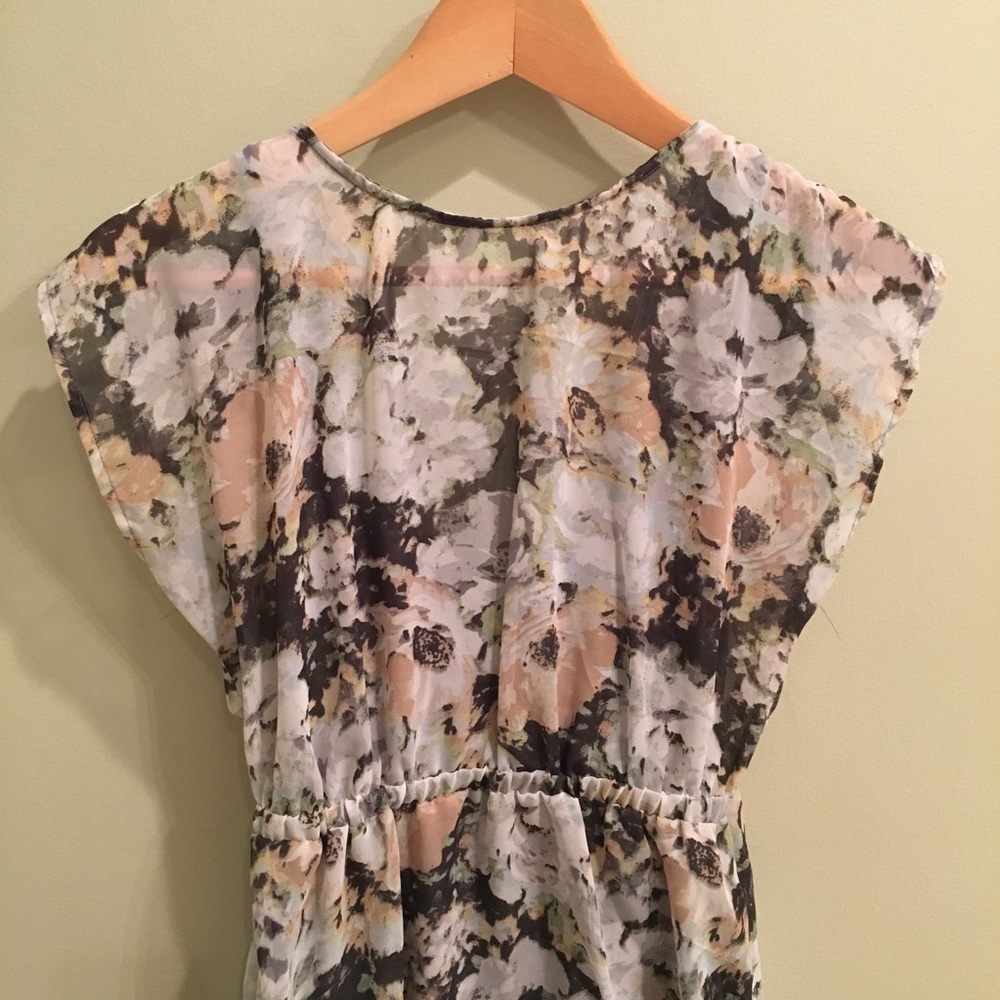 Watercolor Print‎ Chiffon Dress - Picture 3 of 4